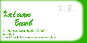 kalman bumb business card